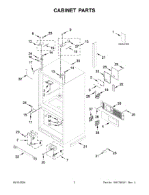 02 - Cabinet Parts parts for Whirlpool Refrigerator WRFC9636RZ00 from AppliancePartsPros.com