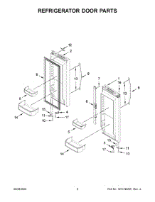 05 - Refrigerator Door Parts parts for Whirlpool Refrigerator WRFF3036RB00 from AppliancePartsPros.com