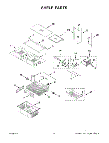 08 - Shelf Parts parts for Whirlpool Refrigerator WRFF3036RB00 from AppliancePartsPros.com