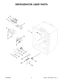 03 - Refrigerator Liner Parts parts for Whirlpool Refrigerator WRFF3036RW00 from AppliancePartsPros.com