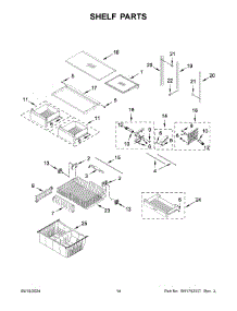08 - Shelf Parts parts for Whirlpool Refrigerator WRFF3036RW00 from AppliancePartsPros.com