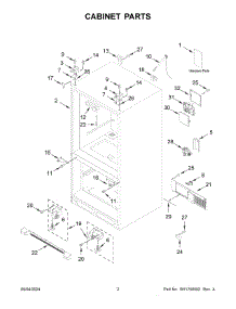 02 - Cabinet Parts parts for Whirlpool Refrigerator WRFF3236RB00 from AppliancePartsPros.com