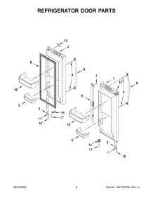 05 - Refrigerator Door Parts parts for Whirlpool Refrigerator WRFF3236RV00 from AppliancePartsPros.com