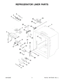03 - Refrigerator Liner Parts parts for Whirlpool Refrigerator WRFF3236RV00 from AppliancePartsPros.com