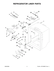 03 - Refrigerator Liner Parts parts for Whirlpool Refrigerator WRFF3236RZ00 from AppliancePartsPros.com