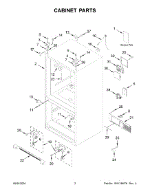 02 - Cabinet Parts parts for Whirlpool Refrigerator WRFF3236RZ00 from AppliancePartsPros.com