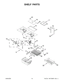 08 - Shelf Parts parts for Whirlpool Refrigerator WRFF3236RZ00 from AppliancePartsPros.com