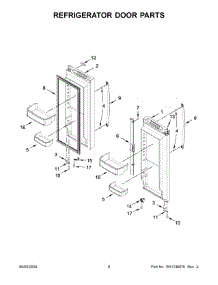 05 - Refrigerator Door Parts parts for Whirlpool Refrigerator WRFF3236RZ00 from AppliancePartsPros.com