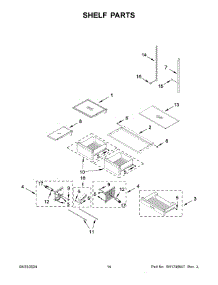 08 - Shelf Parts parts for Whirlpool Refrigerator WRFF3436RB00 from AppliancePartsPros.com