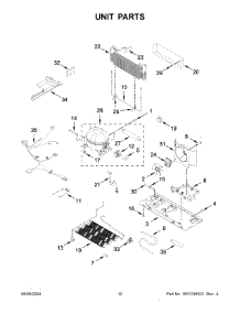 07 - Unit Parts parts for Whirlpool Refrigerator WRFF3436RW00 from AppliancePartsPros.com