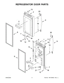 05 - Refrigerator Door Parts parts for Whirlpool Refrigerator WRFF3436RW00 from AppliancePartsPros.com