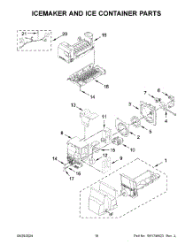 10 - Icemaker And Ice Container Parts parts for Whirlpool Refrigerator WRFF3436RW00 from AppliancePartsPros.com
