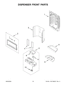 09 - Dispenser Front Parts parts for Whirlpool Refrigerator WRFF3436RW00 from AppliancePartsPros.com
