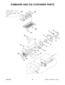 10 - Icemaker And Ice Container Parts parts for Whirlpool Refrigerator WRFF3436RZ00 from AppliancePartsPros.com