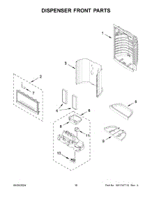 09 - Dispenser Front Parts parts for Whirlpool Refrigerator WRFF3436RZ00 from AppliancePartsPros.com