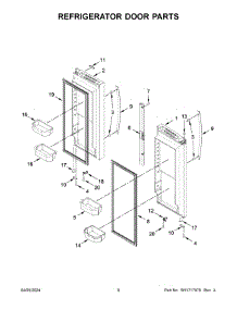 05 - Refrigerator Door Parts parts for Whirlpool Refrigerator WRFF5333PB01 from AppliancePartsPros.com