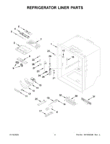 03 - Refrigerator Liner Parts parts for Whirlpool Refrigerator WRFF5333PV00 from AppliancePartsPros.com