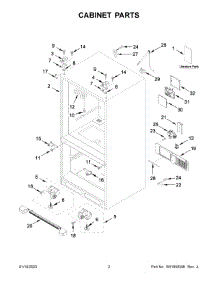 02 - Cabinet Parts parts for Whirlpool Refrigerator WRFF5333PV00 from AppliancePartsPros.com