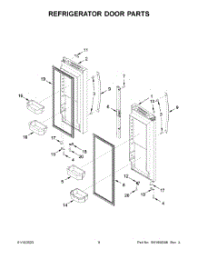 05 - Refrigerator Door Parts parts for Whirlpool Refrigerator WRFF5333PV00 from AppliancePartsPros.com