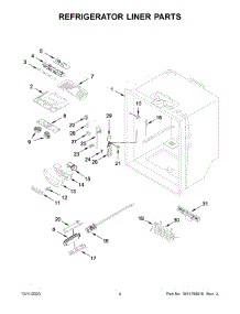 03 - Refrigerator Liner Parts parts for Whirlpool Refrigerator WRFF5333PV01 from AppliancePartsPros.com