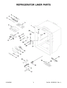 03 - Refrigerator Liner Parts parts for Whirlpool Refrigerator WRFF5333PW01 from AppliancePartsPros.com