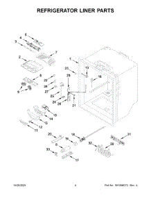 03 - Refrigerator Liner Parts parts for Whirlpool Refrigerator WRFF5333PZ01 from AppliancePartsPros.com