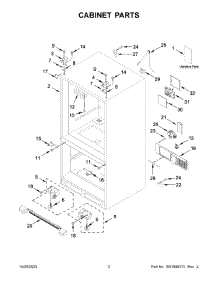 02 - Cabinet Parts parts for Whirlpool Refrigerator WRFF5333PZ01 from AppliancePartsPros.com