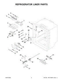 03 - Refrigerator Liner Parts parts for Whirlpool Refrigerator WRFF5333PZ02 from AppliancePartsPros.com