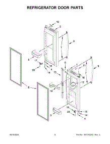 Refrigerator Door Parts parts for Whirlpool Refrigerator WRMF3636RB00 from AppliancePartsPros.com