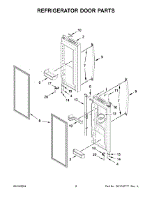 05 - Refrigerator Door Parts parts for Whirlpool Refrigerator WRMF3636RZ00 from AppliancePartsPros.com