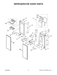 05 - Refrigerator Door Parts parts for Whirlpool Refrigerator WRMF7736PV00 from AppliancePartsPros.com