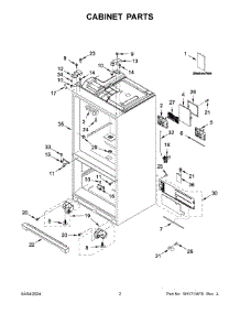 02 - Cabinet Parts parts for Whirlpool Refrigerator WRMF7736PV00 from AppliancePartsPros.com