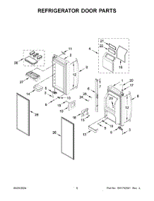 05 - Refrigerator Door Parts parts for Whirlpool Refrigerator WRMF7736PV01 from AppliancePartsPros.com