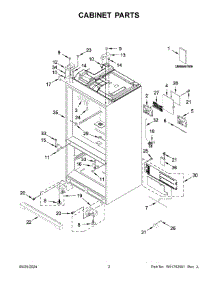 02 - Cabinet Parts parts for Whirlpool Refrigerator WRMF7736PV01 from AppliancePartsPros.com