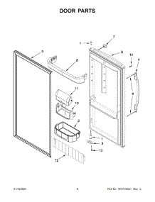 04 - Door Parts parts for Whirlpool Refrigerator WRR56X18FW03 from AppliancePartsPros.com