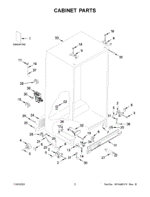 02 - Cabinet Parts parts for Whirlpool Refrigerator WRS311SDHB04 from AppliancePartsPros.com
