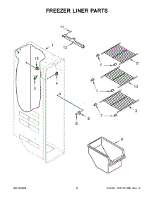 Freezer Liner Parts parts for Whirlpool Refrigerator WRS311SDHB10 from AppliancePartsPros.com