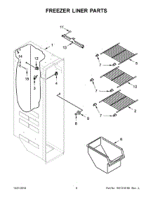 05 - Freezer Liner Parts parts for Whirlpool Refrigerator WRS311SDHM02 from AppliancePartsPros.com