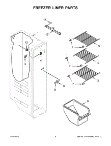 05 - Freezer Liner Parts parts for Whirlpool Refrigerator WRS311SDHM08 from AppliancePartsPros.com