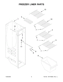 05 - Freezer Liner Parts parts for Whirlpool Refrigerator WRS312SNHB06 from AppliancePartsPros.com