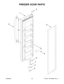 07 - Freezer Door Parts parts for Whirlpool Refrigerator WRS312SNHB06 from AppliancePartsPros.com