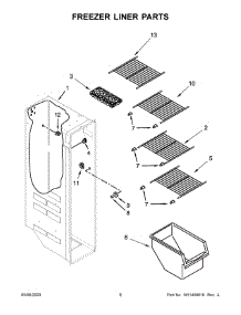 05 - Freezer Liner Parts parts for Whirlpool Refrigerator WRS312SNHM03 from AppliancePartsPros.com