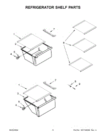 Refrigerator Shelf Parts parts for Whirlpool Refrigerator WRS312SNHM08 from AppliancePartsPros.com
