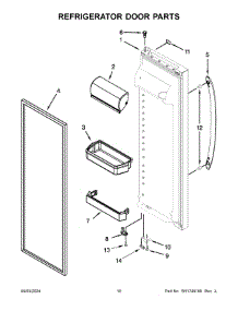 Refrigerator Door Parts parts for Whirlpool Refrigerator WRS312SNHW07 from AppliancePartsPros.com