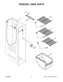 05 - Freezer Liner Parts parts for Whirlpool Refrigerator WRS315SDHM12 from AppliancePartsPros.com