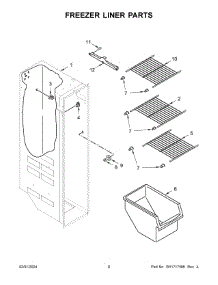 Freezer Liner Parts parts for Whirlpool Refrigerator WRS315SDHZ18 from AppliancePartsPros.com