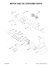 Motor And Ice Container Parts parts for Whirlpool Refrigerator WRS315SDHZ18 from AppliancePartsPros.com