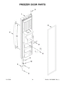 08 - Freezer Door Parts parts for Whirlpool Refrigerator WRS315SDHZ19 from AppliancePartsPros.com