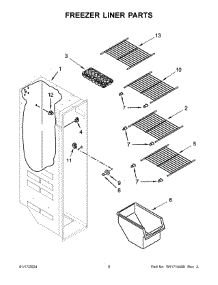 Freezer Liner Parts parts for Whirlpool Refrigerator WRS315SNHM08 from AppliancePartsPros.com