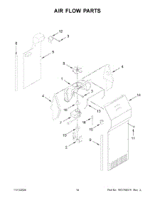 08 - Air Flow Parts parts for Whirlpool Refrigerator WRS315SNHM09 from AppliancePartsPros.com